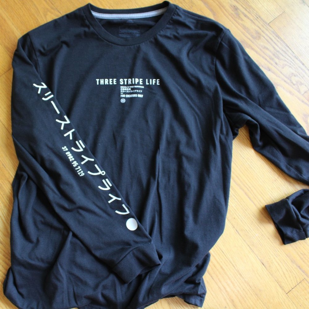Adidas "3 Stripe Life" Long Sleeve Tee XL